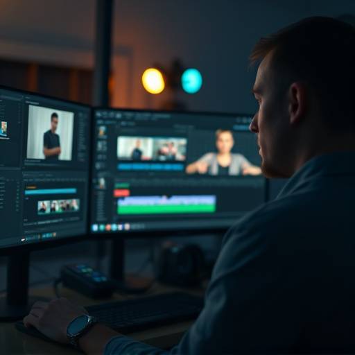 Editor working on a timeline in a video editing software thumbnail